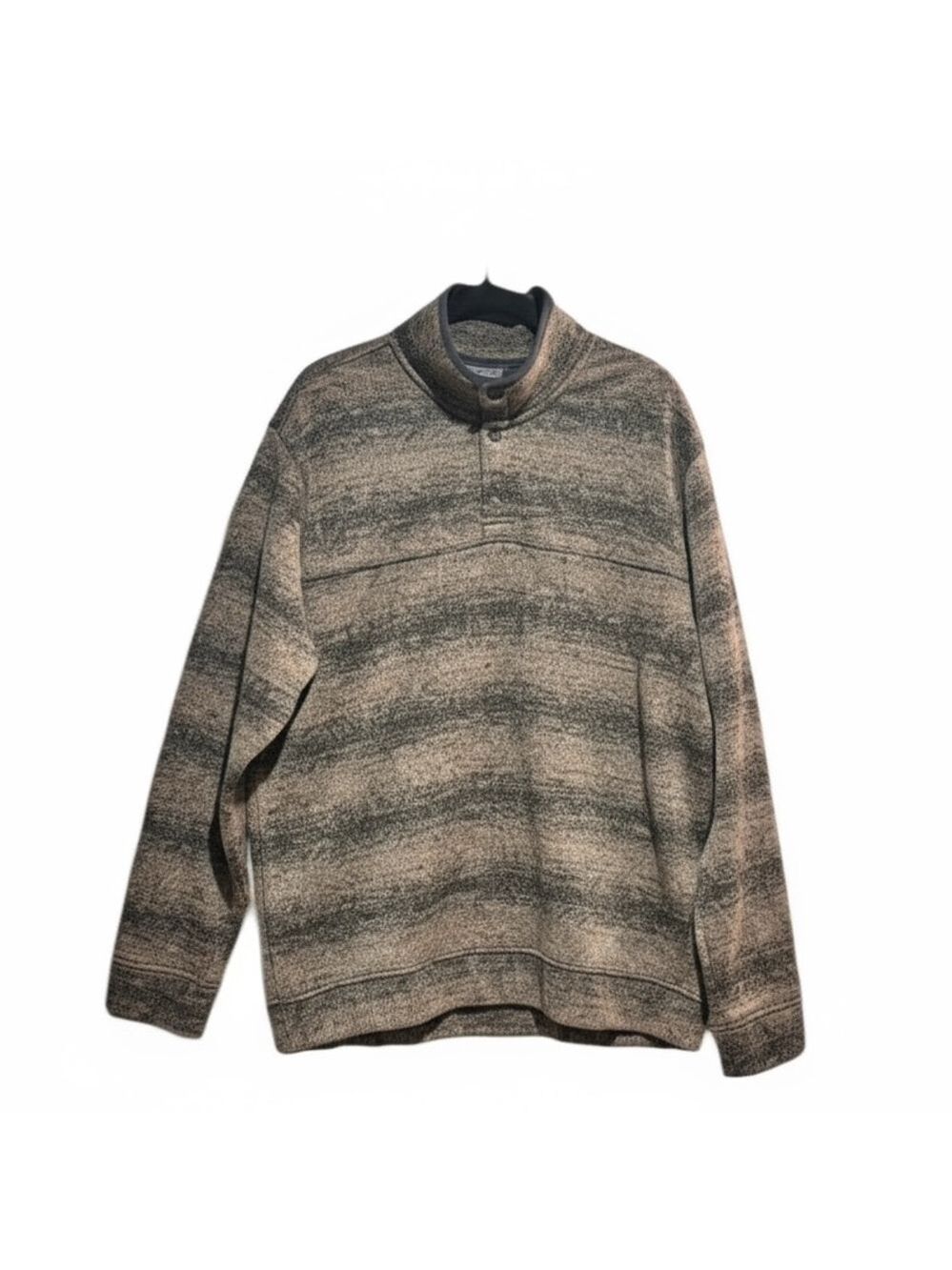 Eddie Bauer Mens Large Striped Fleece Pullover